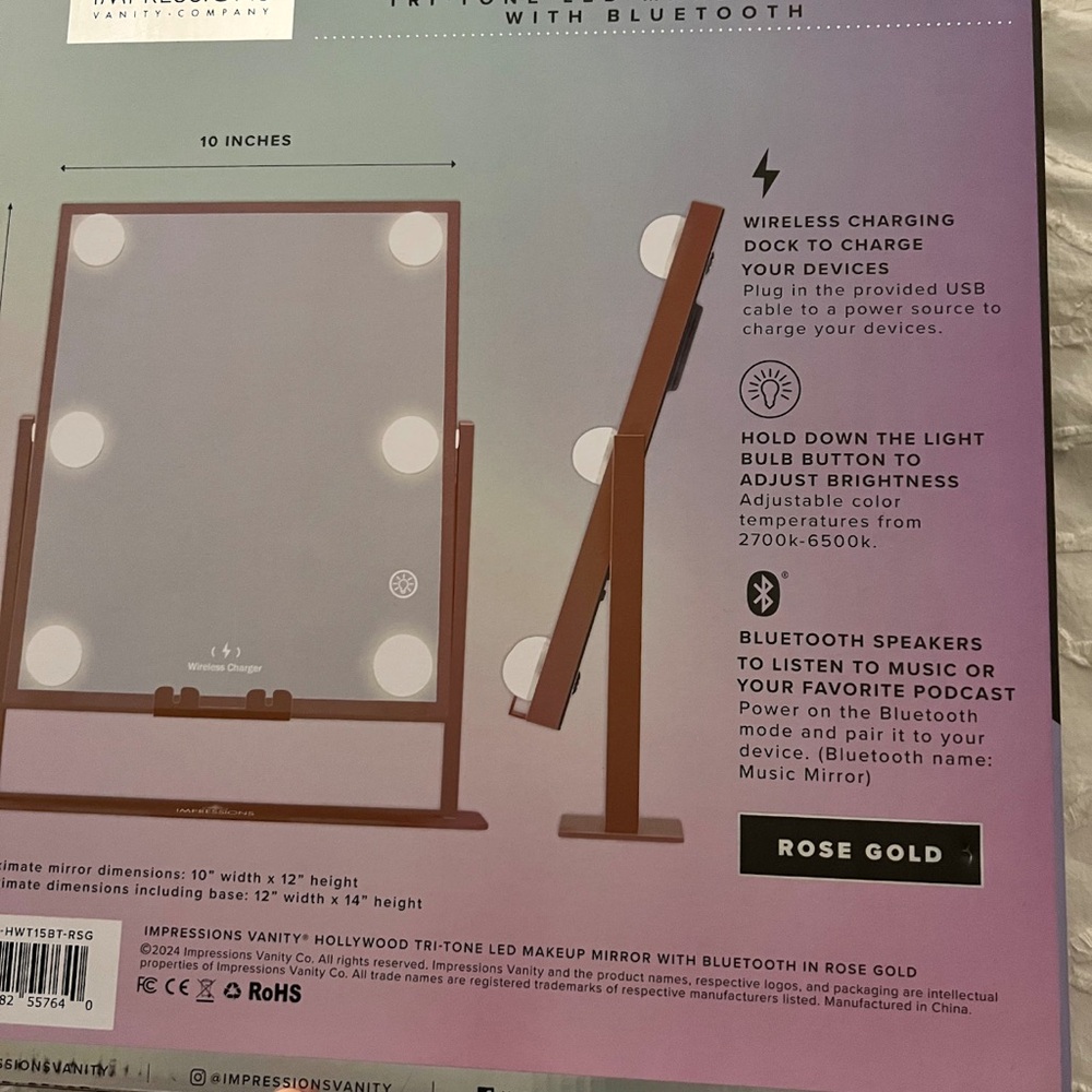 Impressions Vanity Rose Gold Makeup Mirror